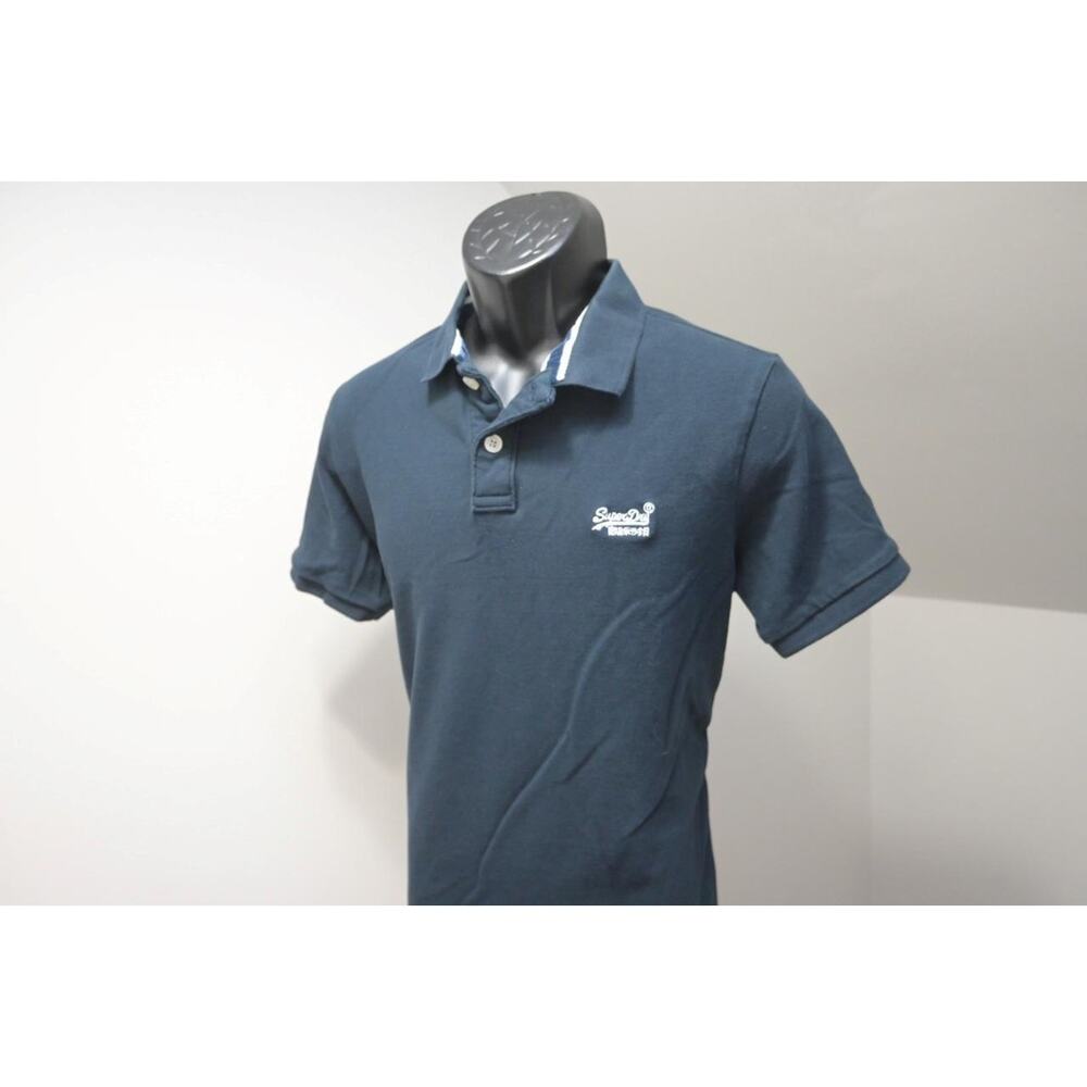 Superdry Classic Polo Slim Fit Dark Blue Short Sleeve Casual Mens Size XL